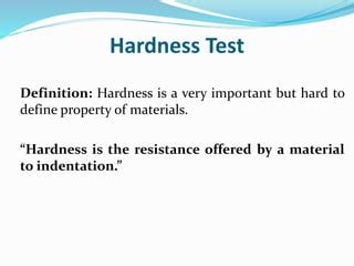 testing of hardness and impact strength|hardness testing definition.